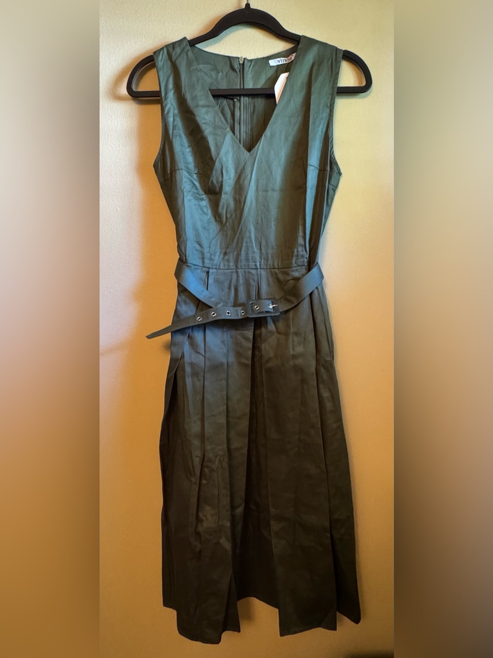 Vitrin Olive Green Sleeveless Dress